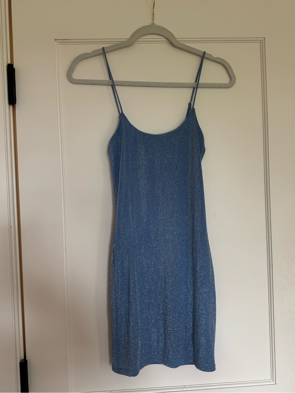 Lucy in the Sky blue shimmer mini dress